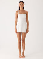 Elegant Mini Dress | Adjustable Straps & Bust Gathering for Effortless Style