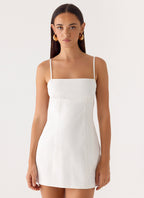 Elegant Mini Dress | Adjustable Straps & Bust Gathering for Effortless Style