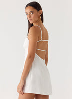 Elegant Mini Dress | Adjustable Straps & Bust Gathering for Effortless Style