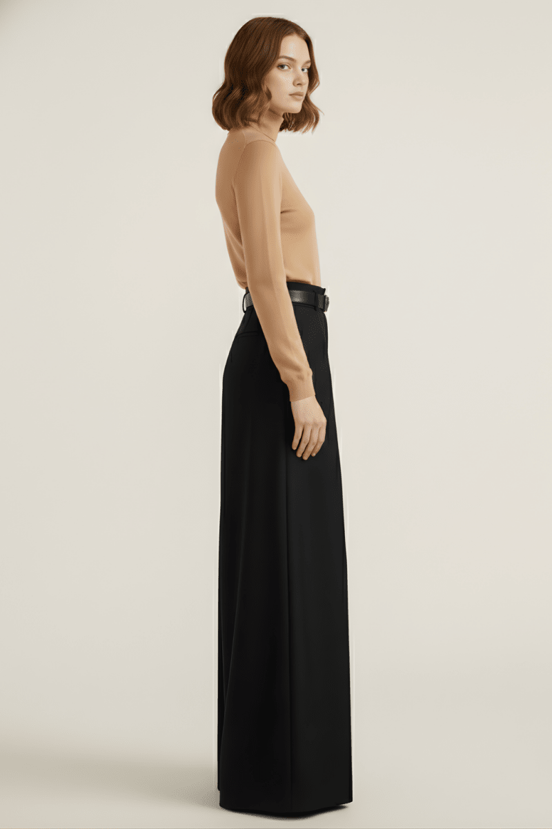 Elegant Women's Wide Leg Trousers with High-Waist & Pleated Design | Tailored Fit for Effortless Style
