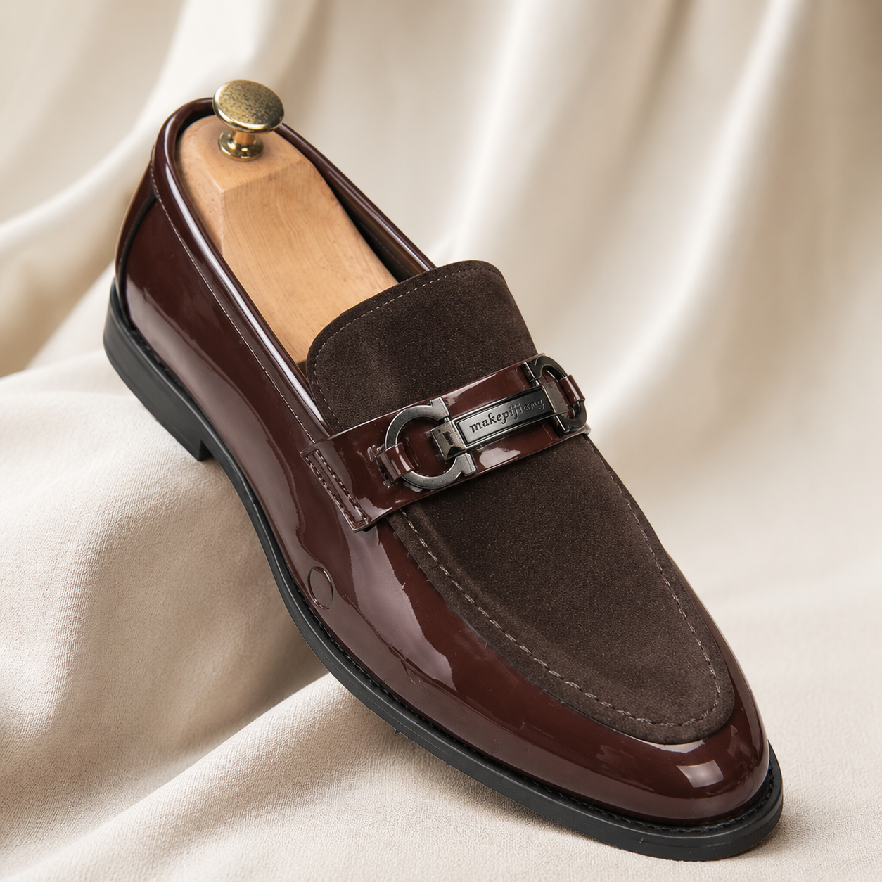Ethan | Men's Black Loafers with Metal Accent Detail | Polished Comfort for Everyday Wear