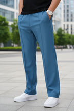 Men's Straight Leg Drawstring Pants — Lightweight Relaxed Fit Casual Trousers