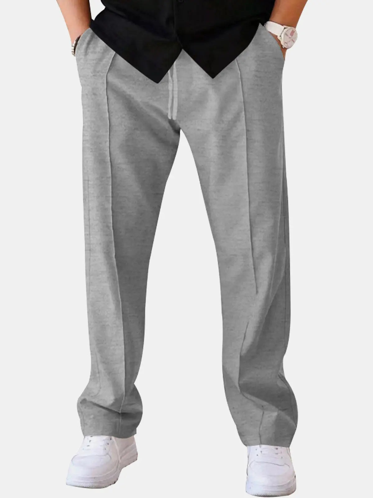 Everyday Essentials | Men's Casual Straight Leg Pants with Drawstring Closure | Comfortable Fit for Versatile Wear