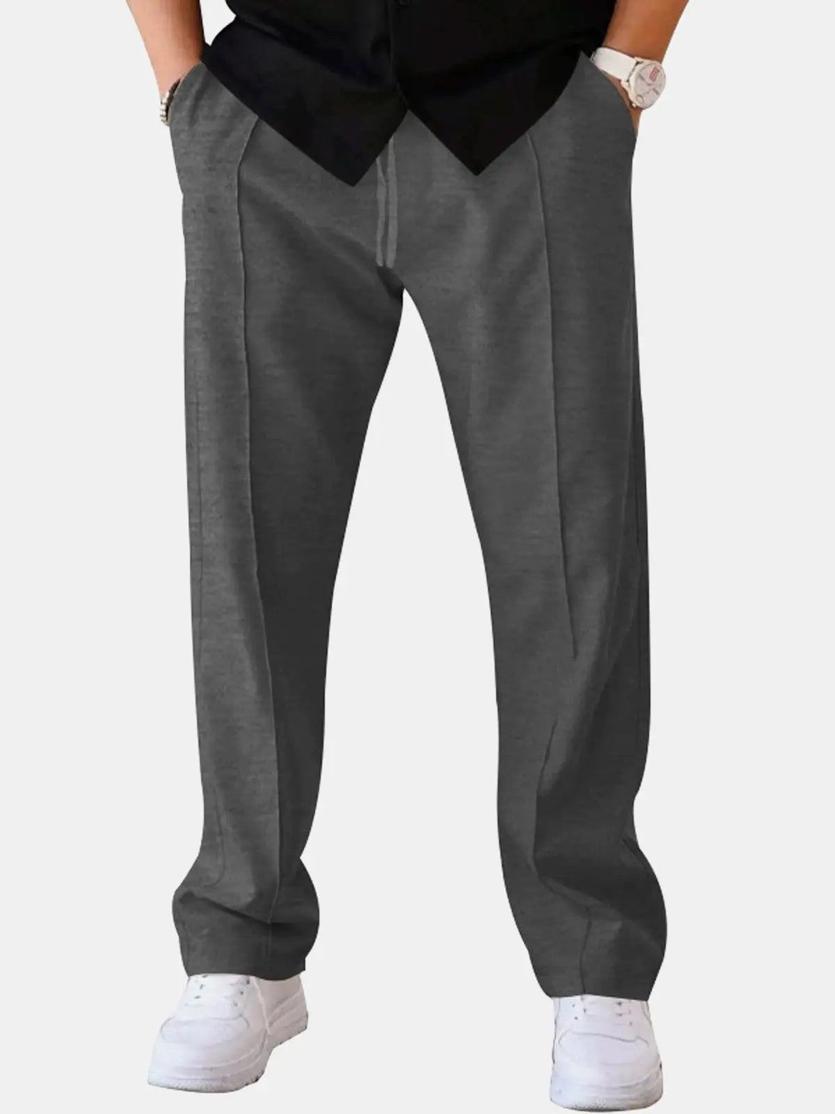 Everyday Essentials | Men's Casual Straight Leg Pants with Drawstring Closure | Comfortable Fit for Versatile Wear