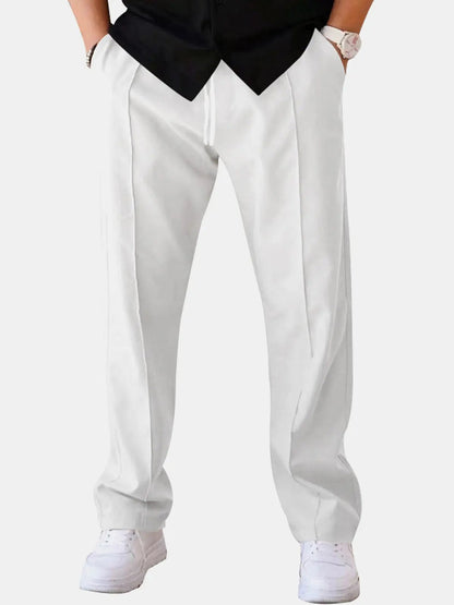 Everyday Essentials | Men's Casual Straight Leg Pants with Drawstring Closure | Comfortable Fit for Versatile Wear