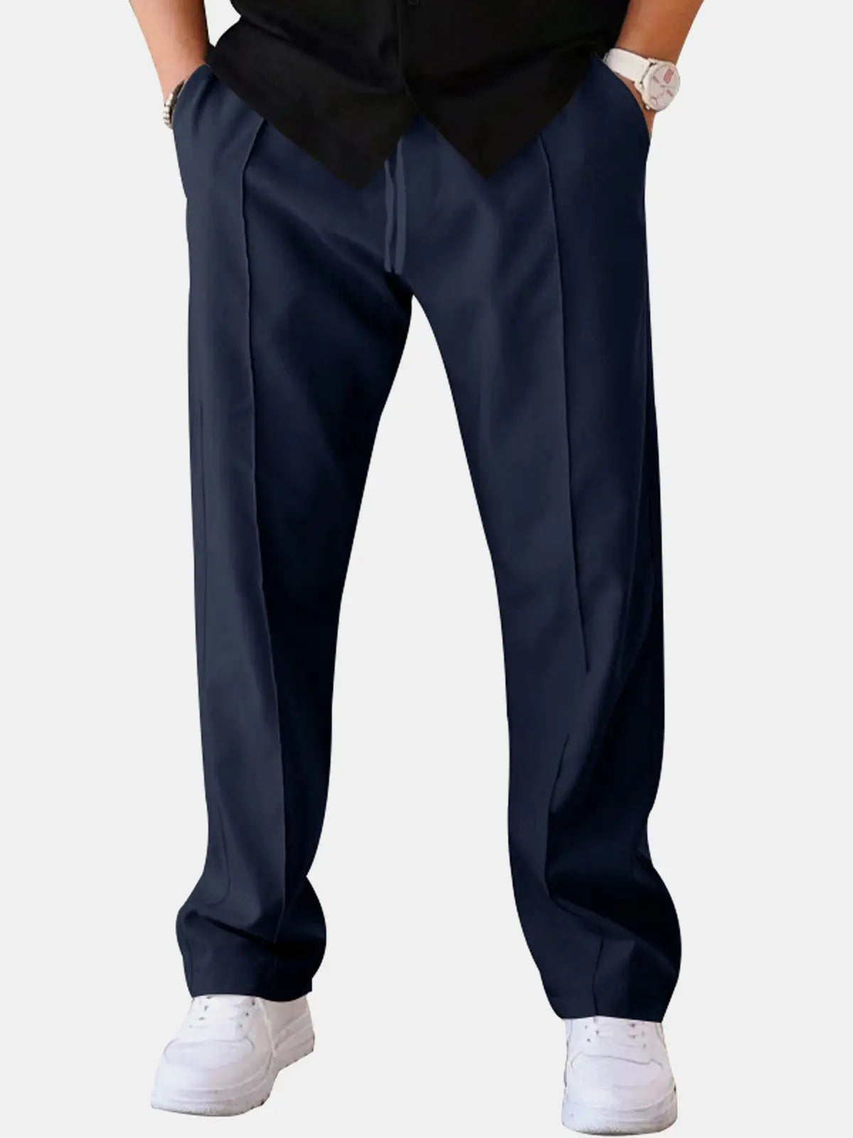 Everyday Essentials | Men's Casual Straight Leg Pants with Drawstring Closure | Comfortable Fit for Versatile Wear