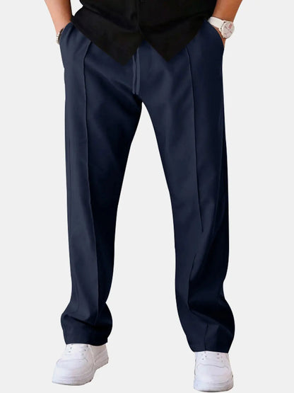 Everyday Essentials | Men's Casual Straight Leg Pants with Drawstring Closure | Comfortable Fit for Versatile Wear