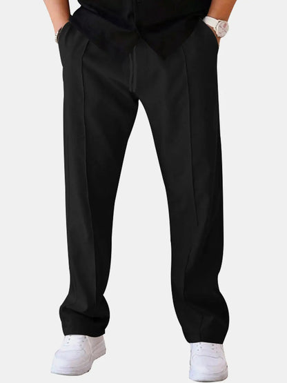 Everyday Essentials | Men's Casual Straight Leg Pants with Drawstring Closure | Comfortable Fit for Versatile Wear