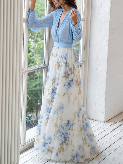 Odette Floral Chiffon Ruffle Maxi Dress | Premium Evening Dress
