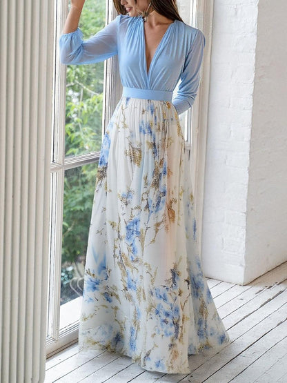 Odette Floral Chiffon Ruffle Maxi Dress | Premium Evening Dress