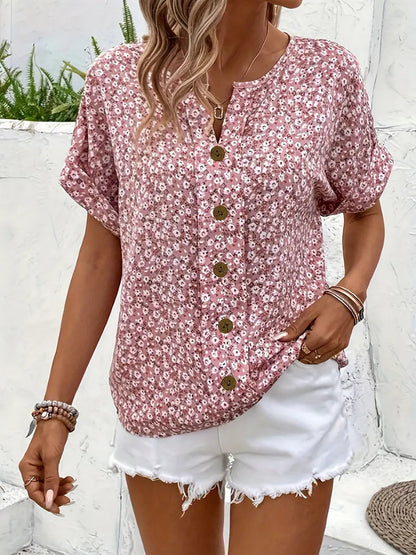 Floral Print Blouse | Lightweight & Breathable Fabric for Effortless Style