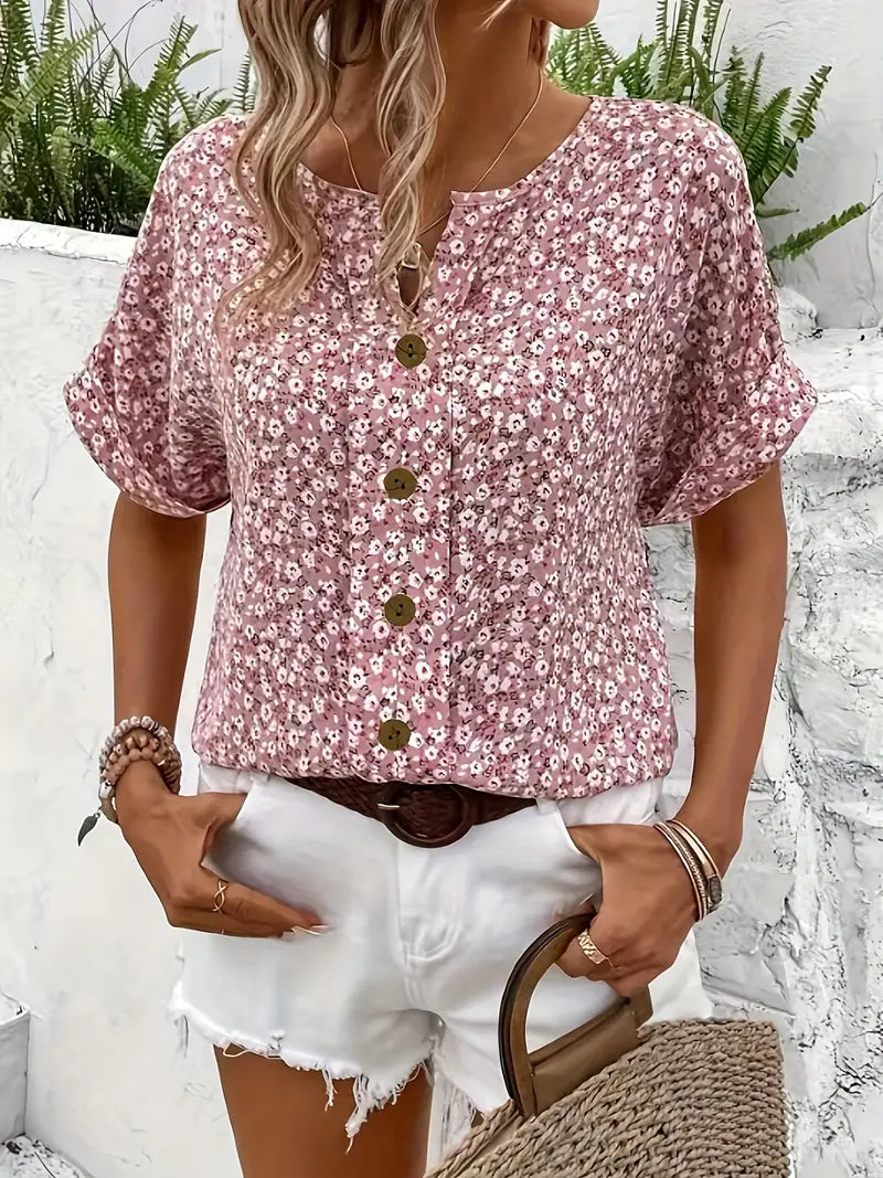 Floral Print Blouse | Lightweight & Breathable Fabric for Effortless Style