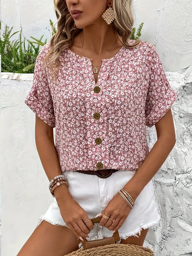 Floral Print Blouse | Lightweight & Breathable Fabric for Effortless Style