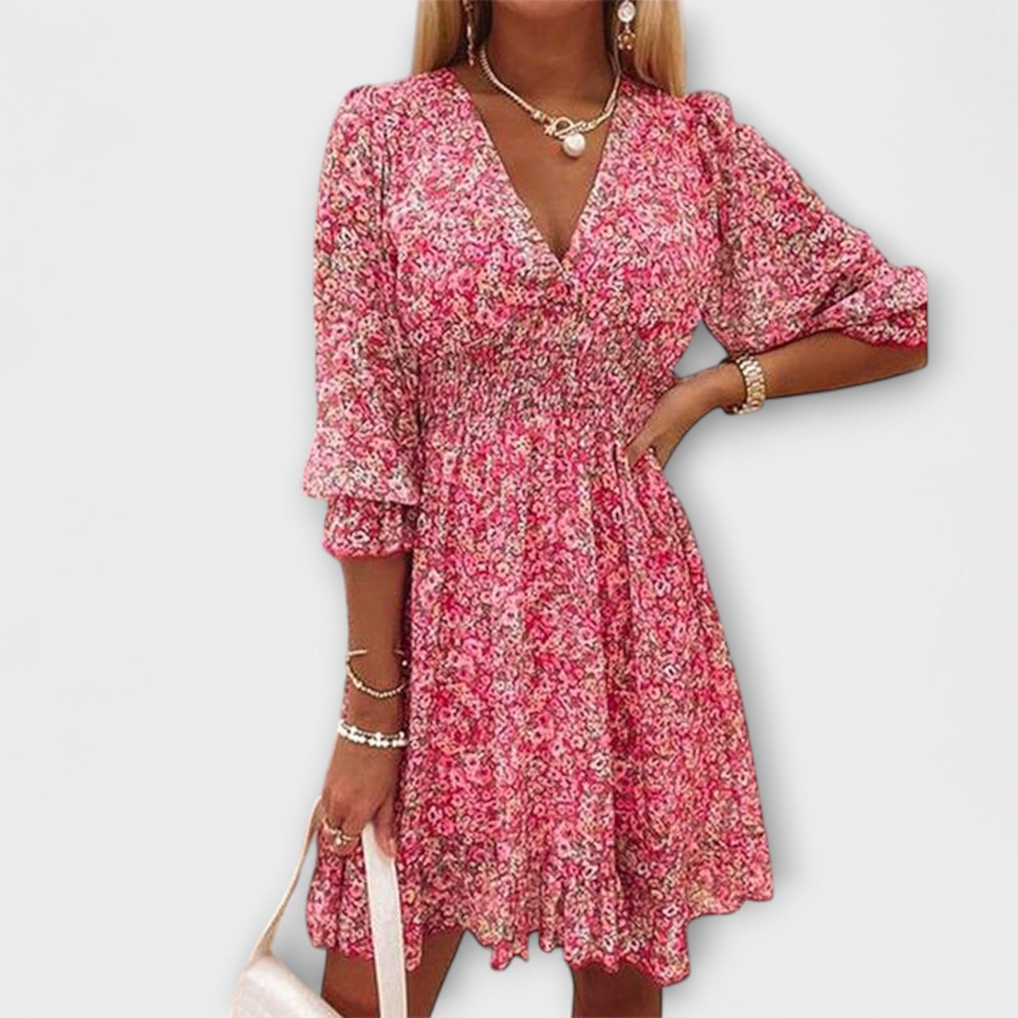 Bianca Floral Smocked Mini Dress | Premium Casual Dress