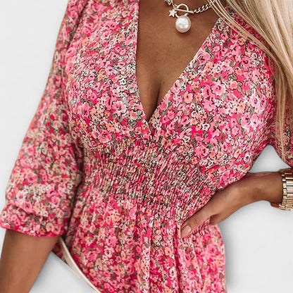 Bianca Floral Smocked Mini Dress | Premium Casual Dress