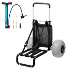 Folding Beach Cart with Balloon Wheels — 165LB Heavy-Duty Sand Cart