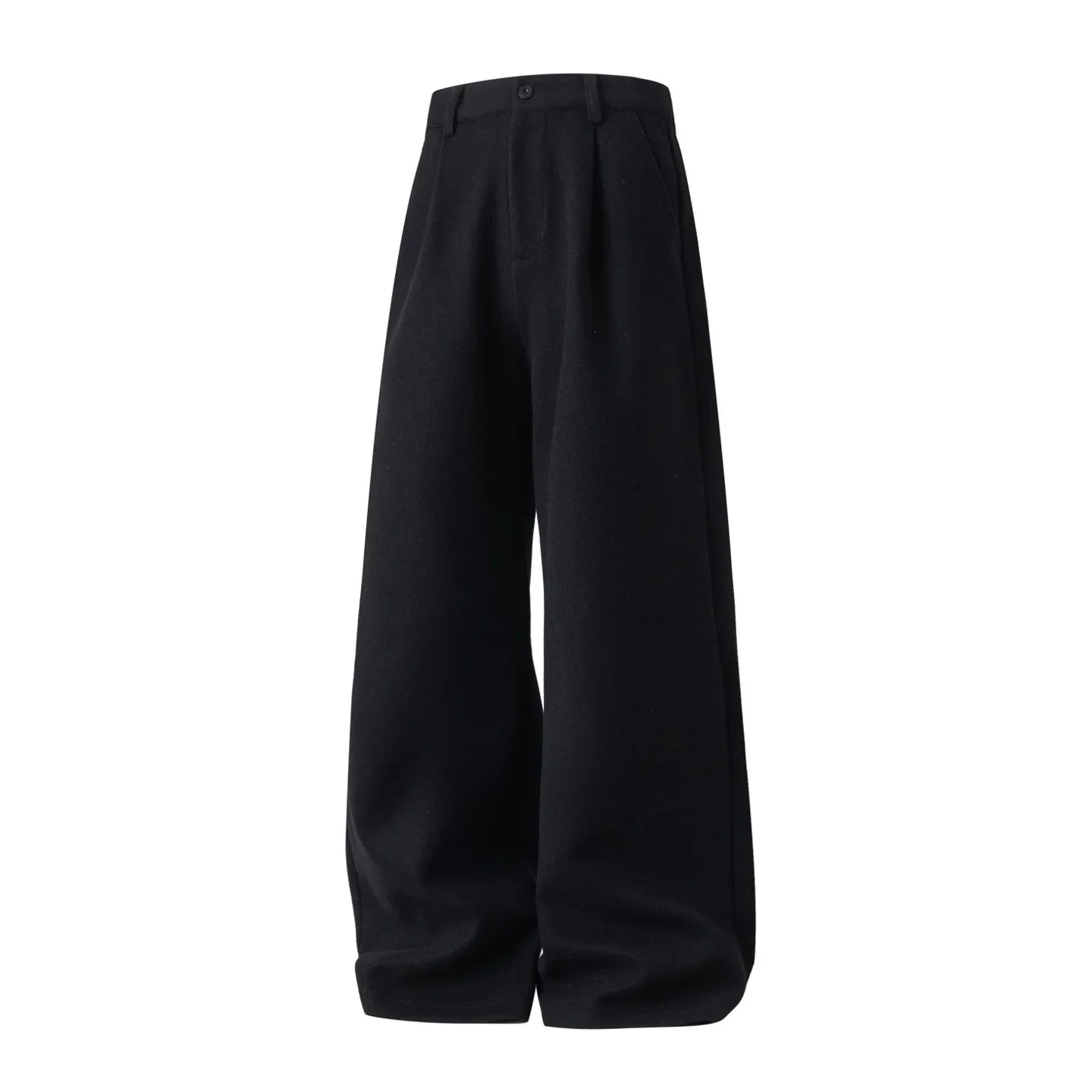 Men's Wide Leg Suit Pants - Heavyweight Solid Color Loose Fit Japanese Style Casual Trousers