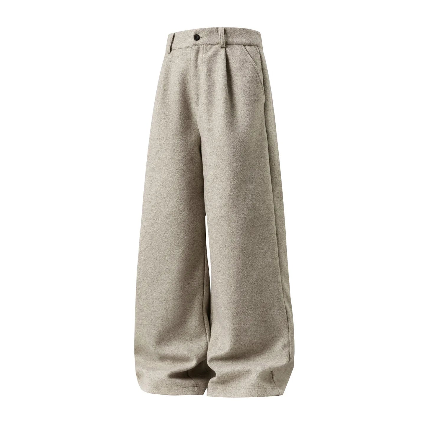 Men's Wide Leg Suit Pants - Heavyweight Solid Color Loose Fit Japanese Style Casual Trousers