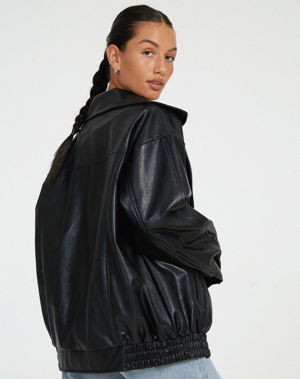 Dakota™ Oversized Faux Leather Bomber Jacket — Boxy Fit