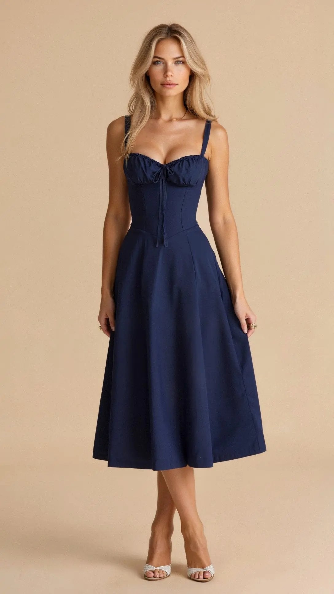Aurelia Sleeveless Summer Midi Dress | Premium Lightweight Dress