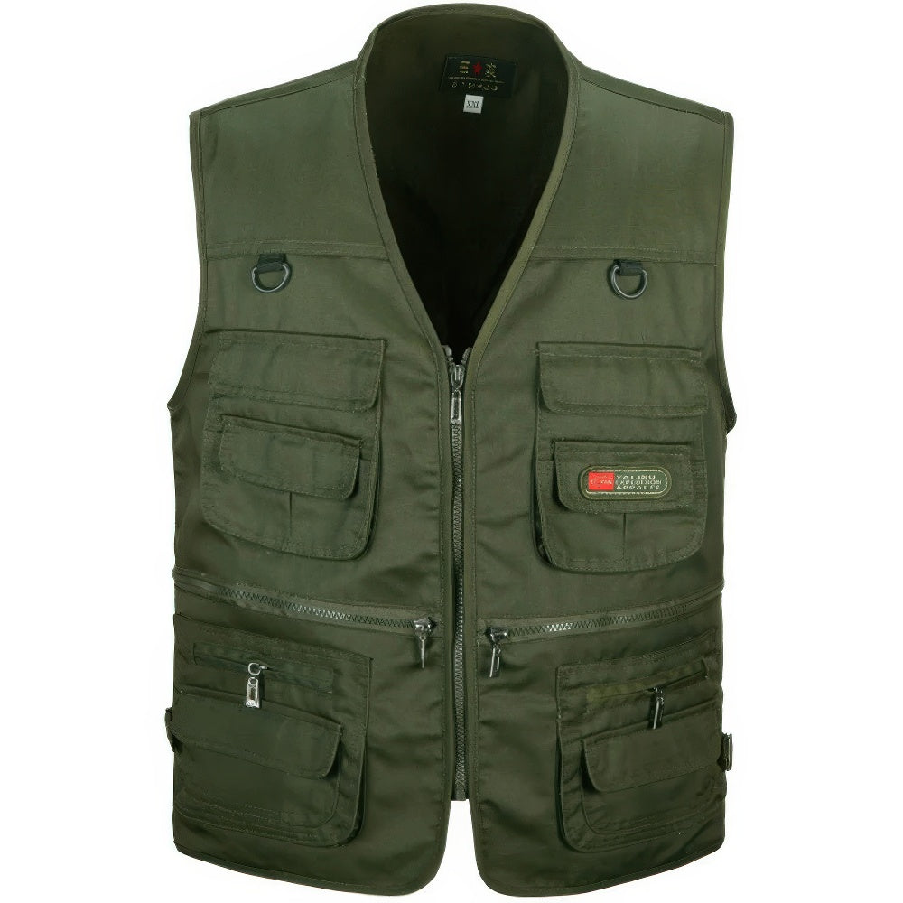 Men's Fishing Vest – Lightweight Multi-Pocket Outdoor Utility Vest with D-Ring Attachments