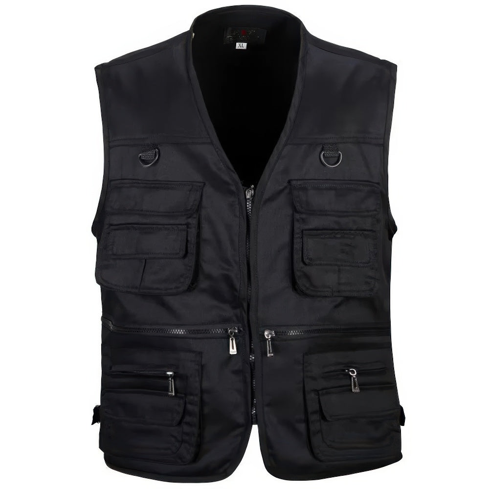 Men's Fishing Vest – Lightweight Multi-Pocket Outdoor Utility Vest with D-Ring Attachments
