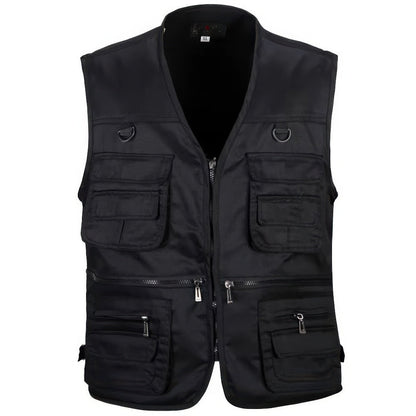 Men's Fishing Vest – Lightweight Multi-Pocket Outdoor Utility Vest with D-Ring Attachments