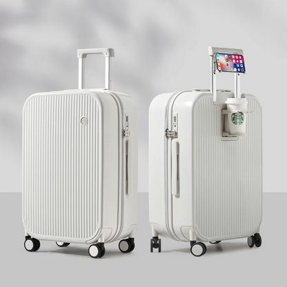 Lyon | Hard-Shell Suitcase with Integrated Cup Holder | Lightweight Luggage for Easy Travel