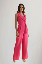 Madelyn Sleeveless Wide Leg Jumpsuit | Tie-Waist V-Neck Smart Casual One-Piece