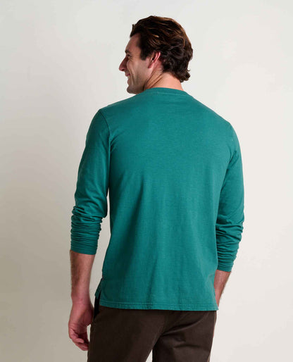 Men's Cotton Henley Shirt – Long Sleeve Garment Dyed Relaxed Fit Henley for Casual & Everyday Wear