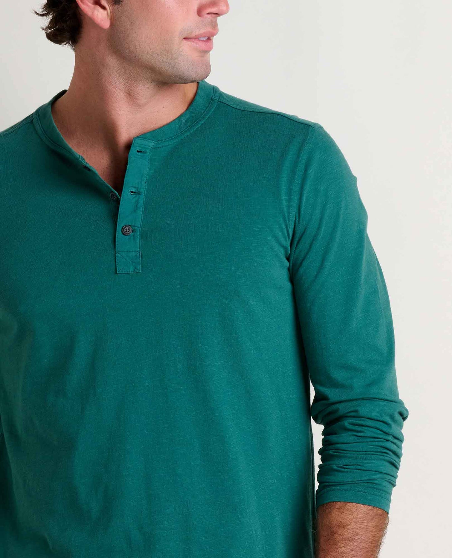 Men's Cotton Henley Shirt – Long Sleeve Garment Dyed Relaxed Fit Henley for Casual & Everyday Wear