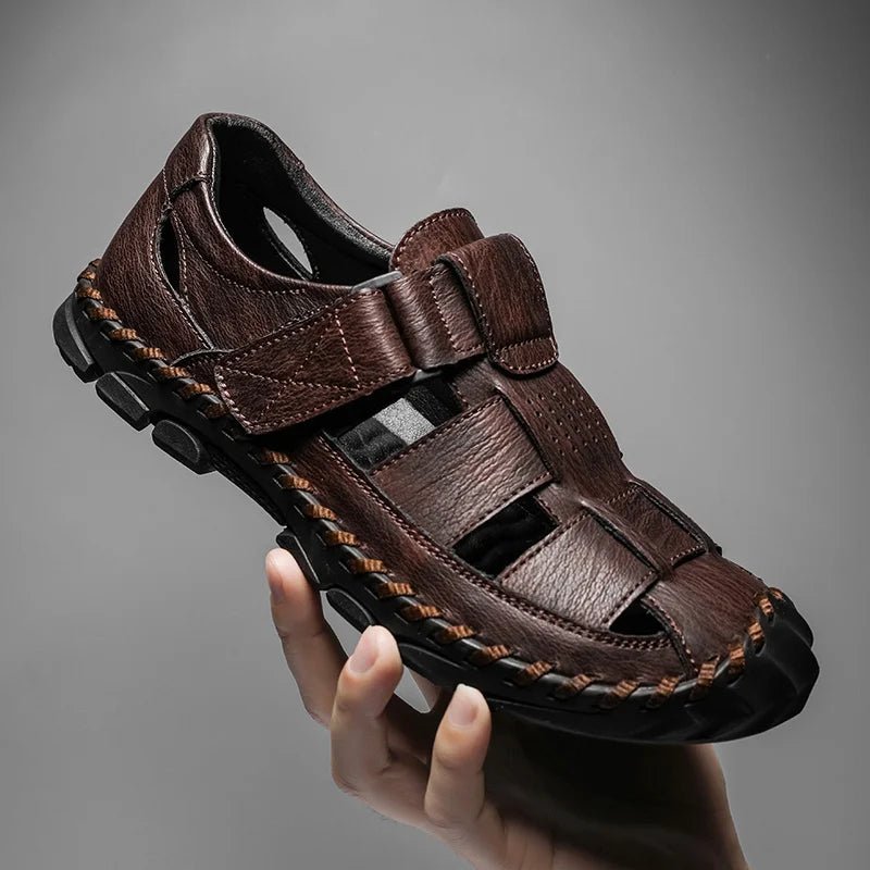 Men's Fisherman Sandals – Closed Toe Cutout Hook Strap Sandals with Thick Tread Outsole for Outdoor & Casual Wear