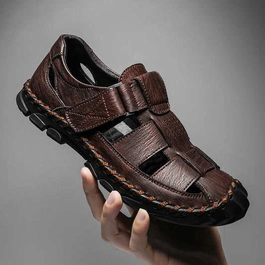 Men's Fisherman Sandals – Closed Toe Cutout Hook Strap Sandals with Thick Tread Outsole for Outdoor & Casual Wear