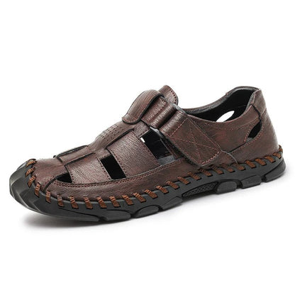 Men's Fisherman Sandals – Closed Toe Cutout Hook Strap Sandals with Thick Tread Outsole for Outdoor & Casual Wear