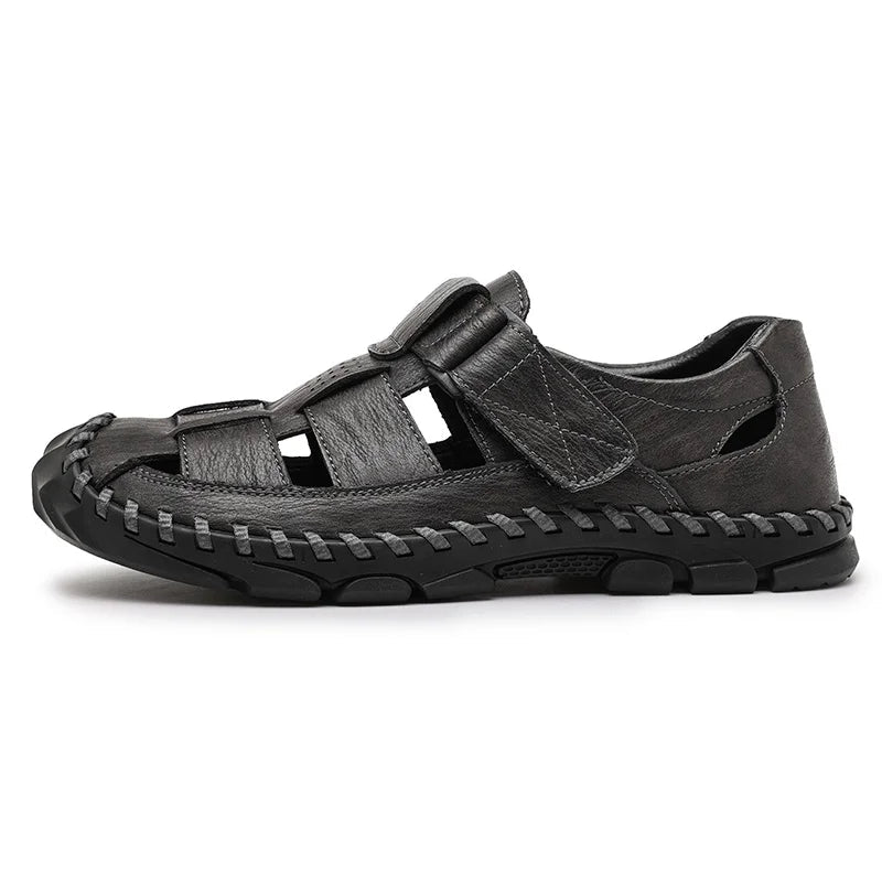 Men's Fisherman Sandals – Closed Toe Cutout Hook Strap Sandals with Thick Tread Outsole for Outdoor & Casual Wear