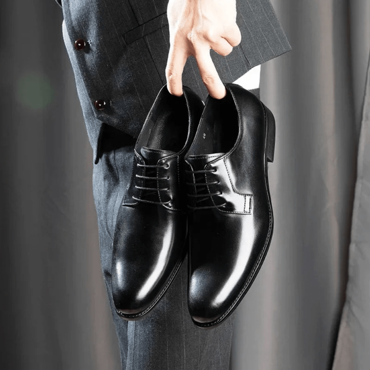 Men's Plain Toe Oxford Dress Shoes – Smooth Leather Lace-Up Formal Shoes for Work & Special Occasions