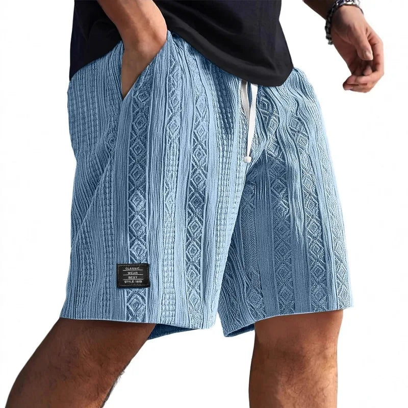 Men's Retro Jacquard Shorts – Casual Streetwear Summer Sweatpants Short Style
