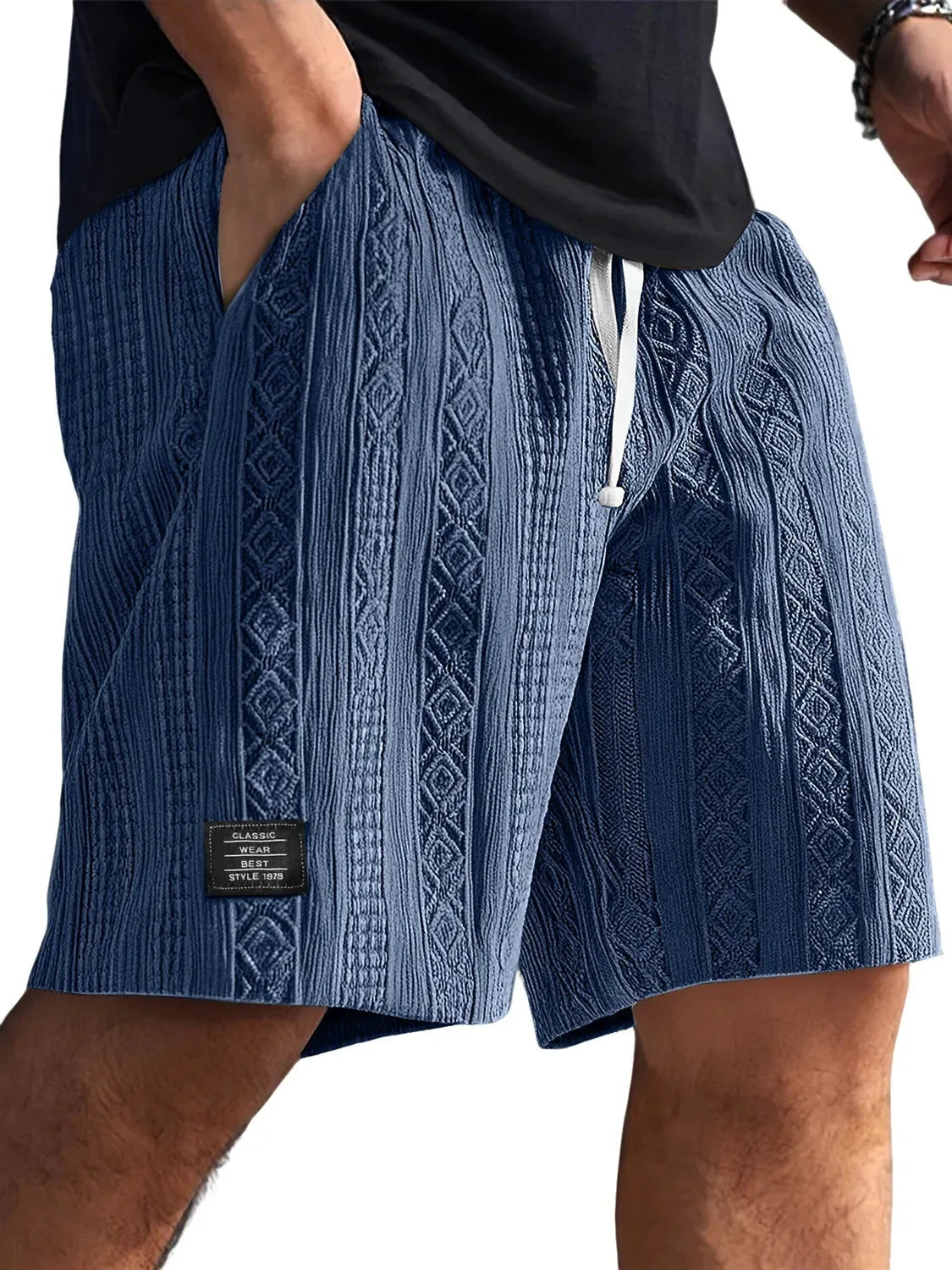 Men's Retro Jacquard Shorts – Casual Streetwear Summer Sweatpants Short Style