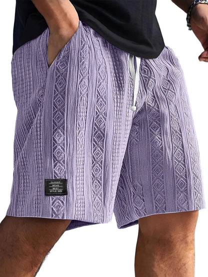 Men's Retro Jacquard Shorts – Casual Streetwear Summer Sweatpants Short Style