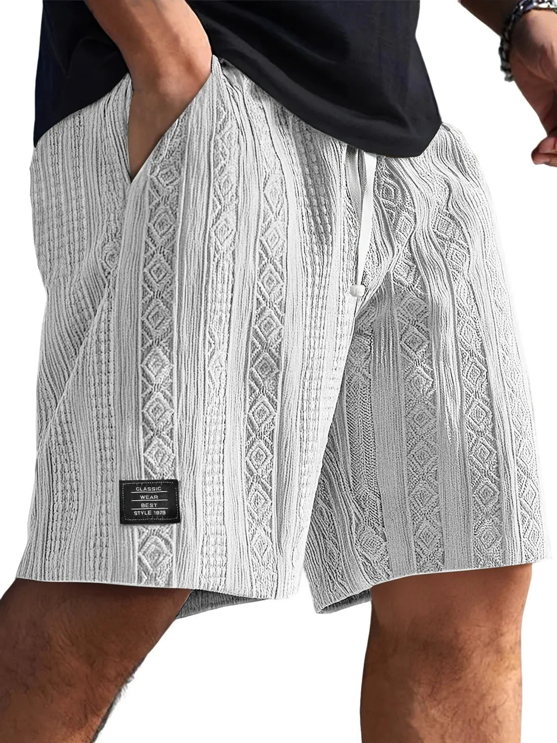 Men's Retro Jacquard Shorts – Casual Streetwear Summer Sweatpants Short Style