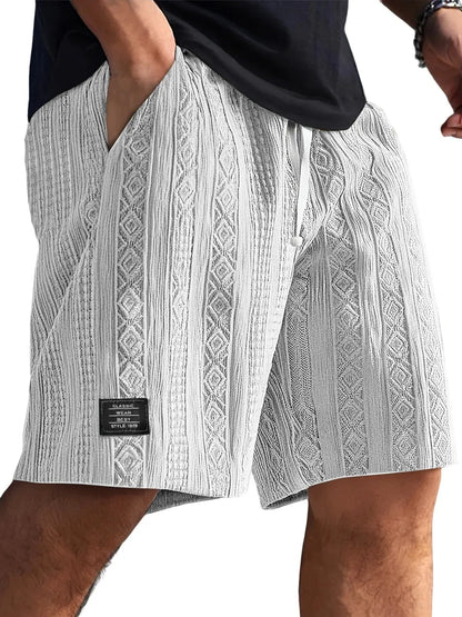 Men's Retro Jacquard Shorts – Casual Streetwear Summer Sweatpants Short Style