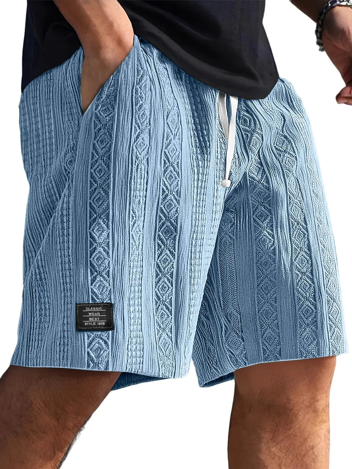 Men's Retro Jacquard Shorts – Casual Streetwear Summer Sweatpants Short Style