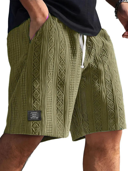 Men's Retro Jacquard Shorts – Casual Streetwear Summer Sweatpants Short Style