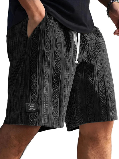 Men's Retro Jacquard Shorts – Casual Streetwear Summer Sweatpants Short Style