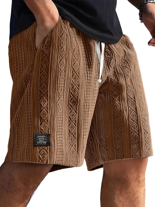 Men's Retro Jacquard Shorts – Casual Streetwear Summer Sweatpants Short Style