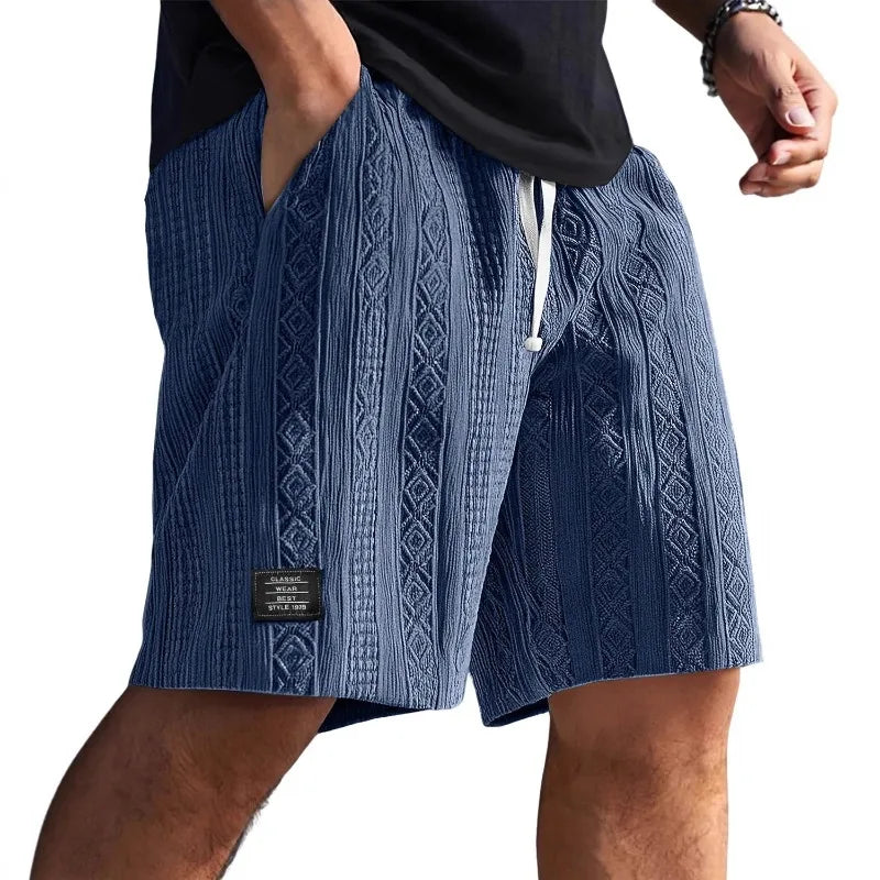 Men's Retro Jacquard Shorts – Casual Streetwear Summer Sweatpants Short Style