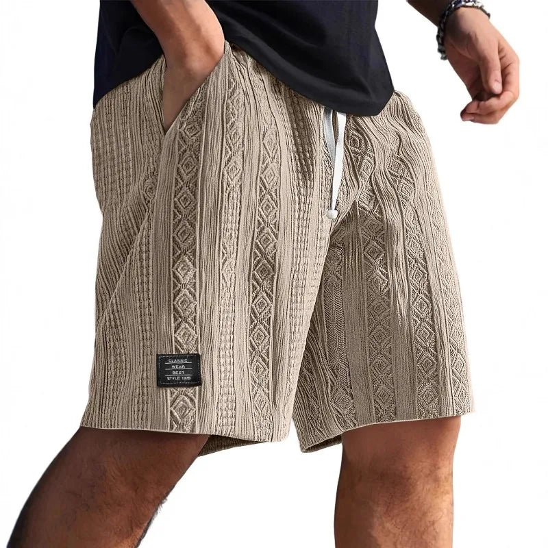 Men's Retro Jacquard Shorts – Casual Streetwear Summer Sweatpants Short Style