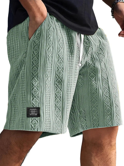 Men's Retro Jacquard Shorts – Casual Streetwear Summer Sweatpants Short Style