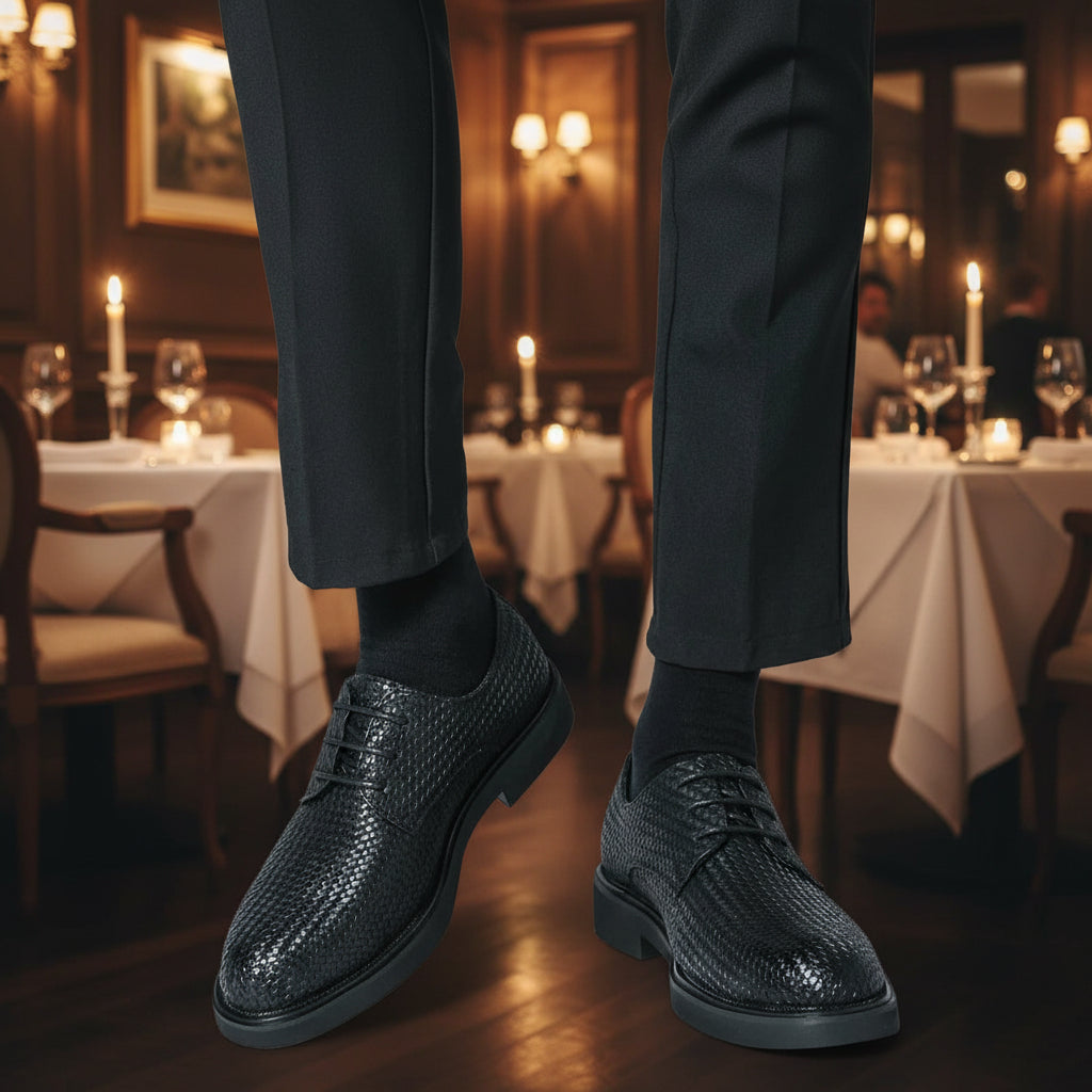 Men's Woven Texture Oxford Dress Shoes | Lace-Up