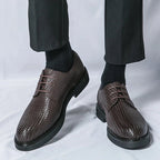Men's Woven Texture Oxford Dress Shoes | Lace-Up
